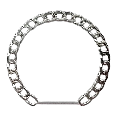 Metalen handvat voor handtas - schakel details - zilver